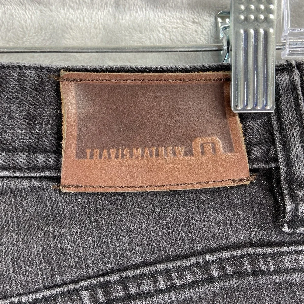 Travis Mathew Jeans Mens 32x31 Slim Straight Skinny Black Denim Cotton Stretch